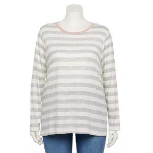 Petite Plus 3XP Sonoma Goods For Life Favorite Crewneck Long Sleeve Top